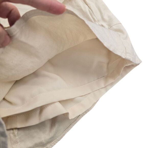 Express Women's 00 Solid Beige Faux Wrap Ruffle Skirt Skort Linen Blend - Picture 11 of 14